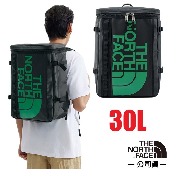 【The North Face】BASE CAMP FUSE 通勤休閒日用後背包30L/3KVR-YQI 黑/光學綠✿30E010